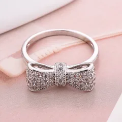 Trendy Butterfly Knot Ring Women's Jewelry Zircon Alloy Ring Elegant Fashion Accessory Hot Sale Female Rings 2
