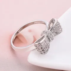 Trendy Butterfly Knot Ring Women's Jewelry Zircon Alloy Ring Elegant Fashion Accessory Hot Sale Female Rings 3