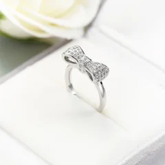 Trendy Butterfly Knot Ring Women's Jewelry Zircon Alloy Ring Elegant Fashion Accessory Hot Sale Female Rings 4