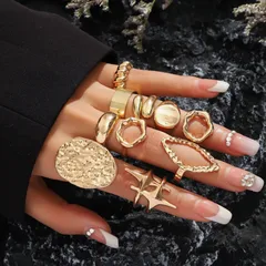 Trendy Geometric Arc Ring Set For Women Versatile  Style Zinc Alloy Fashion Jewelry Accessories 2