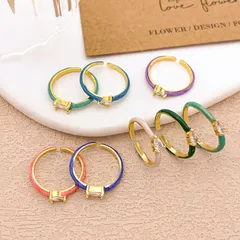 Fashion Water Drop Zircon Ring Simple Non-Fading Ring High-End Fresh Style Alloy Material Korean Style Women's Ring