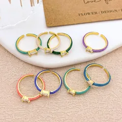Fashion Water Drop Zircon Ring Simple Non-Fading Ring High-End Fresh Style Alloy Material Korean Style Women's Ring 3