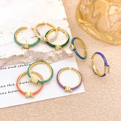 Fashion Water Drop Zircon Ring Simple Non-Fading Ring High-End Fresh Style Alloy Material Korean Style Women's Ring 4