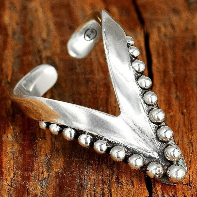 Trillion-cut Open Rings For Unisex In Silver Alloy With Electroplated Finish Featuring Hip-Hop Style 4