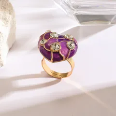 Tropical Animal Open Ring For Women With KC Golden Plated 0.03µm-0.05µm Thickness And Rhinestones, 1 PCS Package 4