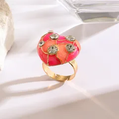 Tropical Animal Open Ring For Women With KC Golden Plated 0.03µm-0.05µm Thickness And Rhinestones, 1 PCS Package 5