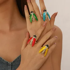 Tropical Animal Ring For Women With KC Golden Plated Coating 0.03µm-0.05µm Featuring Rhinestones, 1 PCS Package