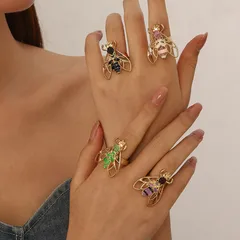 Tropical Animal Ring For Women With KC Golden Plated Coating 0.03µm-0.05µm Featuring Rhinestones, 1 PCS Package 3