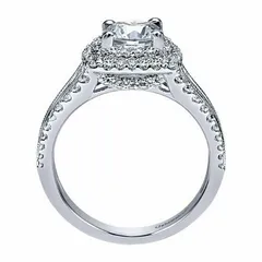 Unique Double Layer Tiger Claw Square Cubic Zirconia Alloy Jewelry Ring Geometric Pattern Simple Style Women's Fashion Accessory 2