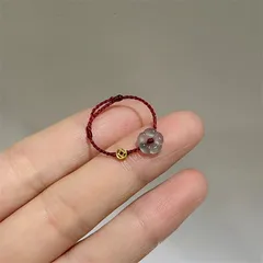 Unique Flower Money Thread Ring For Women Adjustable Simple Design High Sense Ethnic Style Finger Ring Money Coin Weaving Rope 2