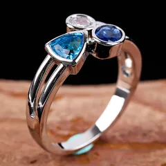 Unique Tri-Color Asymmetric Ring Elegant Personality Wish Hot Sale In  Alloy Geometric Pattern Simple Style For Women 2