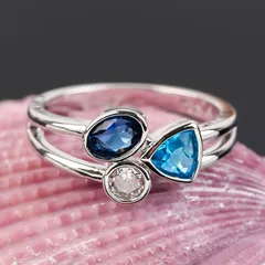 Unique Tri-Color Asymmetric Ring Elegant Personality Wish Hot Sale In  Alloy Geometric Pattern Simple Style For Women 3