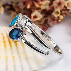 Unique Tri-Color Asymmetric Ring Elegant Personality Wish Hot Sale In  Alloy Geometric Pattern Simple Style For Women 4