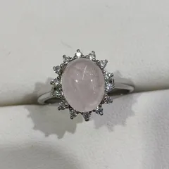 Unisex Adjustable Copper Ring With February Birthstone Amethyst Flower Design In Purple, Simple Style 4