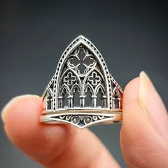 Unisex Alloy Cross Ring For Everyday Wear