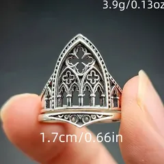 Unisex Alloy Cross Ring For Everyday Wear 3