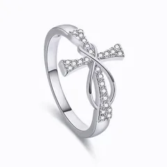 Unisex Alloy Cross Ring For Everyday Wear, Golden Plated With Rhinestones, Featuring 0.03µm-0.05µm Plating Thickness 4