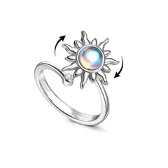 Unisex Alloy Flowers Fidget Ring For Anxiety Jewelry Featuring Rotatable Craftsmanship 5