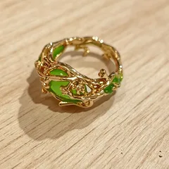 Irregular Unisex Alloy Ring For Everyday Wear Featuring Golden Plated Finish With 0.03µm-0.05µm Thickness And Zircon Inlay