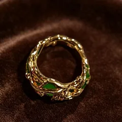 Irregular Unisex Alloy Ring For Everyday Wear Featuring Golden Plated Finish With 0.03µm-0.05µm Thickness And Zircon Inlay 4