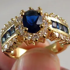 Unisex Blue Flowers Ring For Everyday Wear Featuring Zircon Inlay And Durable Zinc Alloy Material 4