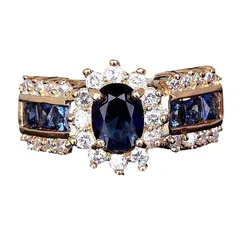 Unisex Blue Flowers Ring For Everyday Wear Featuring Zircon Inlay And Durable Zinc Alloy Material 5