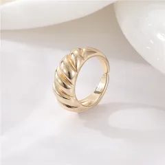 Unisex Circle Ring In Copper With 14K Real Gold Electroplated Finish, Elegant Gold Tone Jewelry 4