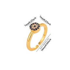 Unisex Copper Circle Ring For Everyday Wear Featuring 18K Real Gold Plated Finish With 0.03µm Thickness And Zircon Inlay 2