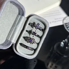 Unisex Copper Cross Open Ring With Zircon Inlay In Dark Purple For  Spring And Summer 3