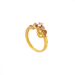 Unisex Flowers Ring For Everyday Wear Featuring Metal Construction With Multi-Color Plating And Rhinestone Inlay 5