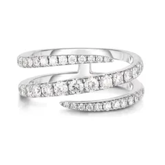 For Unisex Irregular Open Rings In Golden Plated Alloy With Rhinestones And 0.03µm-0.05µm Plating Thickness 3