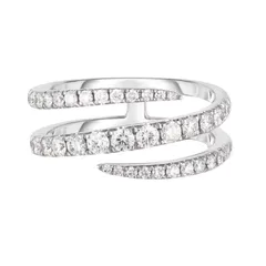 For Unisex Irregular Open Rings In Golden Plated Alloy With Rhinestones And 0.03µm-0.05µm Plating Thickness 4