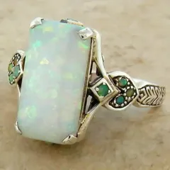 Unisex Rectangle Alloy Ring For Everyday Wear Featuring Antique Silver Plated Finish With 0.03µm-0.05µm Thickness And Zircon Inlay 4