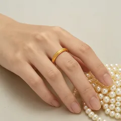 For Unisex Retro Copper Rings Featuring Electroplated Golden Plated Finish With Cat's Eye Stone In Gold 3