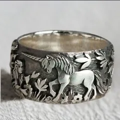 Ring For Unisex Featuring Retro Style In Silver Zinc Alloy With Electroplated Finish 2