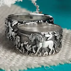 Ring For Unisex Featuring Retro Style In Silver Zinc Alloy With Electroplated Finish 4