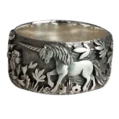 Ring For Unisex Featuring Retro Style In Silver Zinc Alloy With Electroplated Finish 5
