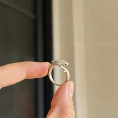 Shark For Unisex Simple Style Open Rings In Silver Plated Metal Featuring Electroplated Finish 4