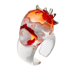 Unisex Strawberry Rings With Zircon Inlay In Transparent Color, Featuring Punk Style
