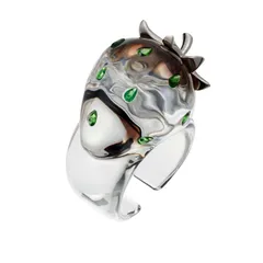 Unisex Strawberry Rings With Zircon Inlay In Transparent Color, Featuring Punk Style 2