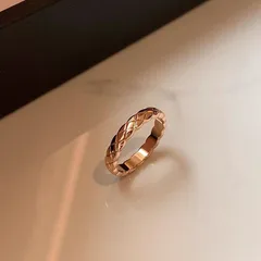 Lingge For Unisex Rings 1 Pair In Titanium Steel With 18K Real Gold Plated Finish, Featuring Elegant Gold Color 3