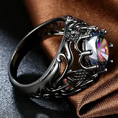For Unisex Zinc Alloy Rings With Copper Plated Finish Featuring 0.08µm Minimum Thickness And Zircon Inlay 5