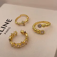 Vintage Brushed Diamond Lace Ring For Women, Index Finger Ring, Geometric Leaf Rose Gold Alloy 3