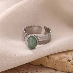 Vintage Colorful Gemstone Zircon White Gold Ring Women's Fashion 18K Gold Plated Jewelry Ring 3