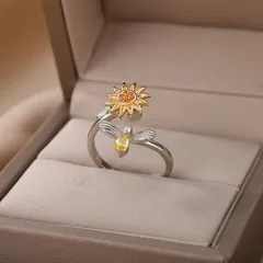 Vintage Colorful Gemstone Zircon White Gold Ring Women's Fashion 18K Gold Plated Jewelry Ring 4