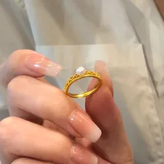 Vintage Style Crown Open Ring For Women In Electroplated Copper