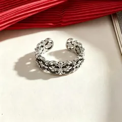 Vintage Style Flowers Open Ring For Unisex Featuring Electroplated Gold Copper Material 2