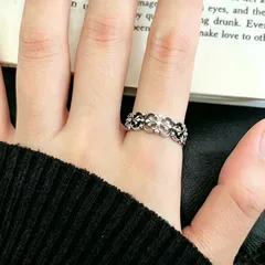 Vintage Style Flowers Open Ring For Unisex Featuring Electroplated Gold Copper Material 3