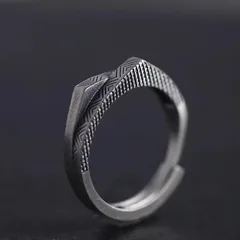 Vintage Style Geometric Mountain Ring For Unisex, Copper Material With Electroplated Golden Plated Finish