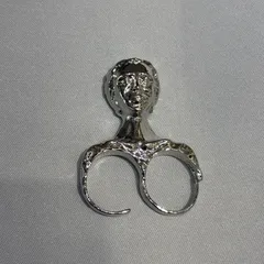 Vintage Style Gold Alloy Open Ring For Women Featuring Human Face Design 3